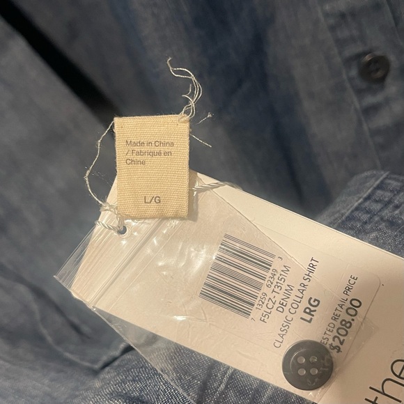 NWT The Fisher Project EILEEN FISHER Chambray Hi/Low Hem Denim Shirt Large $208 - Picture 12 of 13